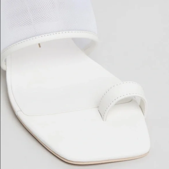 Dolce Vita White Mesh Round Block Heel Sandals - Picture 5 of 13